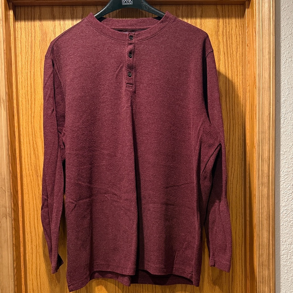 St. John's Bay Maroon Long Sleeve Henley